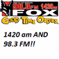 98.3/1420 AM The Fox - WNRS logo